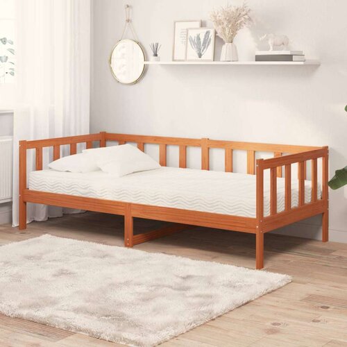  Dnevna postelja z vzmetnico Waksno rjava in bela 90 x 200 cm, (5000121198) Cene