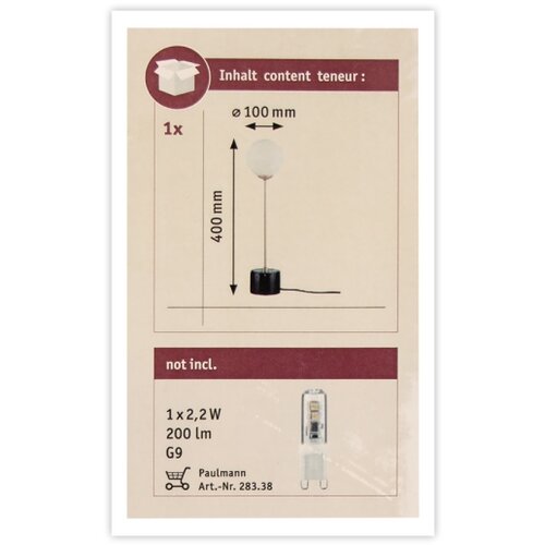 PAULMANN 79662 - 1xG9/10W Stona lampa NEORDIC MOA 230V Slike