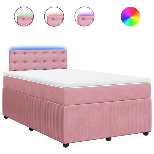 vidaXL Box spring postelja z vzmetnico roza 120x200 cm žamet, (21310775) Cene