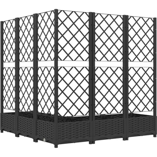  Vrtna sadilica s re&amp;scaron;etkom crna 120 x 120 x 121,5 cm PP Slike