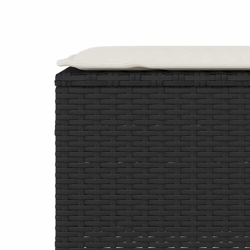  Vrtna klupa s jastukom crna 110x30x40,5 cm poliratan Slike