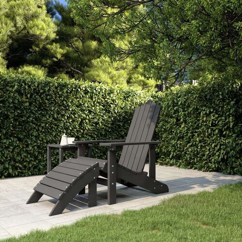  Stolica Adirondack s osloncem za noge HDPE antracit Slike