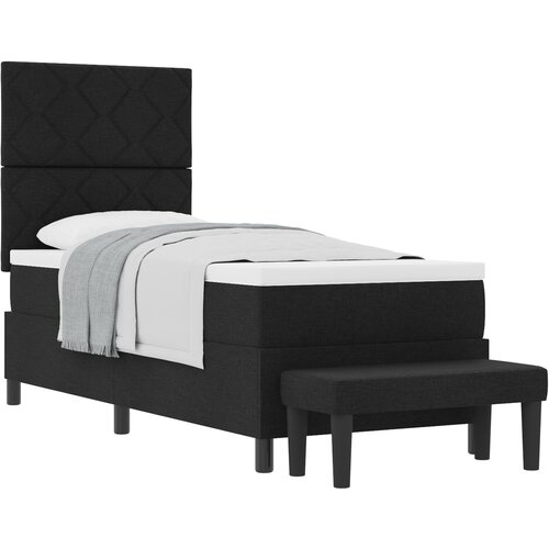 vidaXL Box Spring krevet s madracem i klupicom crni 80x200 cm tkanina Cijene