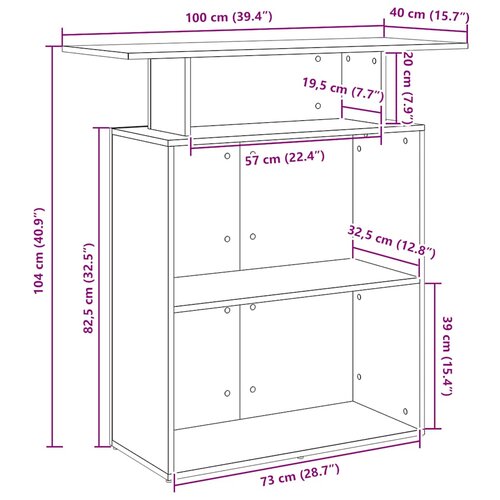  Recepcijski stol Bijeli 100x40x104 cm Inženirsko drvo Slike