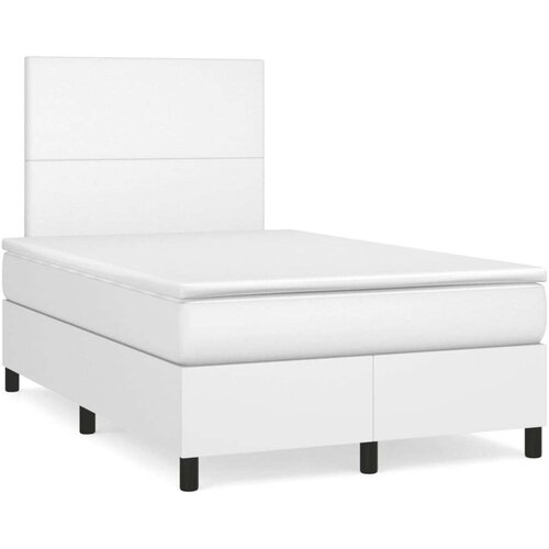  Krevet box spring s madracem bijeli 120x190 cm od umjetne kože Cijene