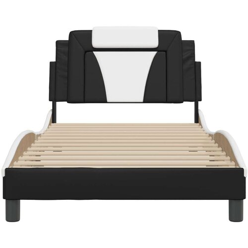 VidaXL Okvir kreveta LED crno-bijeli 100 x 200 cm od umjetne kože Slike