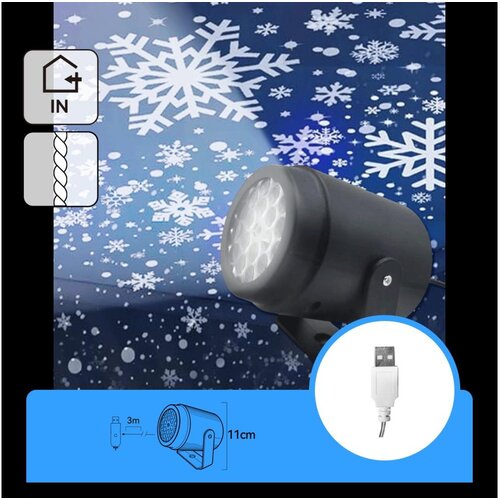 Aigostar LED božićni projektor snežnih pahuljica LED/5W/230V hladno bela Slike