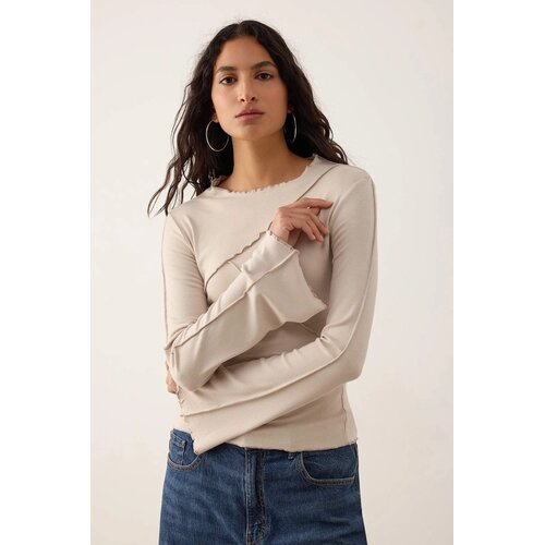 TRENDYOLMILLA Ženska bluza Twoaw25Bz00244, Bež Cene