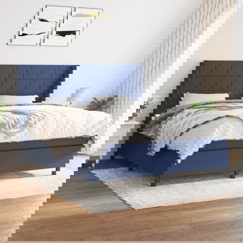 The Living Store Box spring postelja z vzmetnico modra 180x200 cm blago - Box Spring Postelja, (21514568) Cene