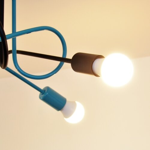  plafonski luster oxford 4xE27/15W/230V crna/tirkizna Slike