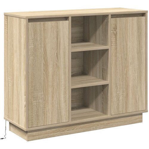 vidaXL Sideboard s LED-om Sonoma hrast 90x32x75 cm Konstruirano drvo Cijene