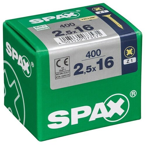 SPAX Univerzalni vijak (2,5 x 16 mm, Puni navoj, 400 Kom.) Slike