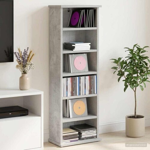 Cd ormar Betonska siva 60 x 17 x 92 cm Konstruirano drvo Cene