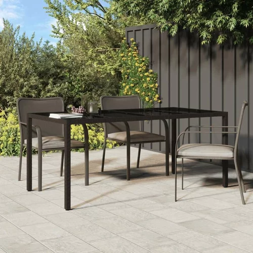  Vrtni stol smeđi 190x90x75 cm od kaljenog stakla i poliratana