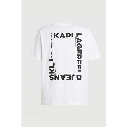 Karl Lagerfeld Majice s kratkimi rokavi REG BACK FRAME TEE Bela Cene