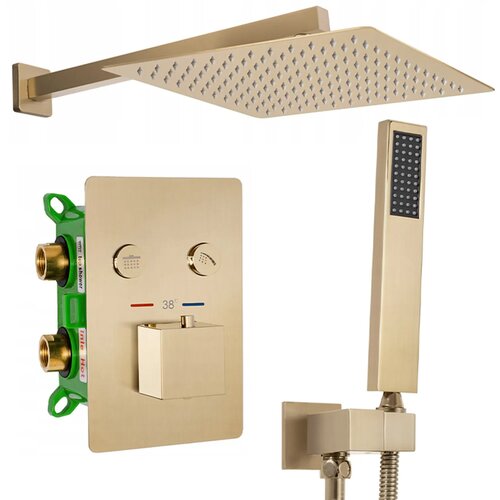 REA Bath Set za prikrito prhanje FENIX DAVIS Gold Brushed s termostatom + škatla Cene