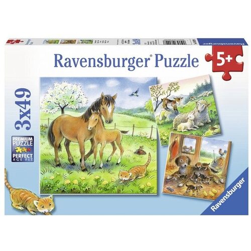 Ravensburger puzzle - Vreme je za maženje - 3x49 delova Slike