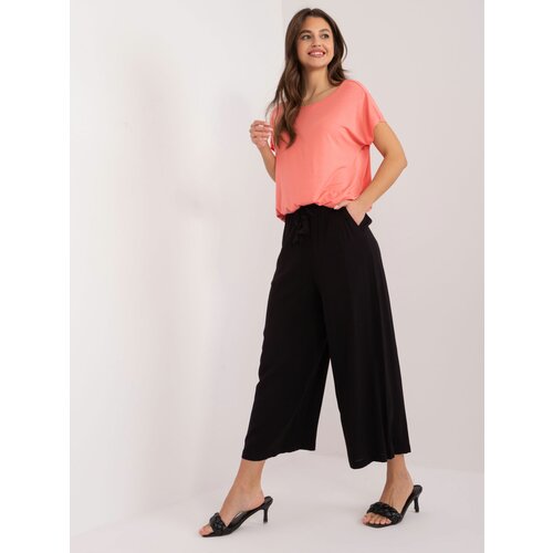Fashion Hunters Black wide trousers made of SUBLEVEL material Slike