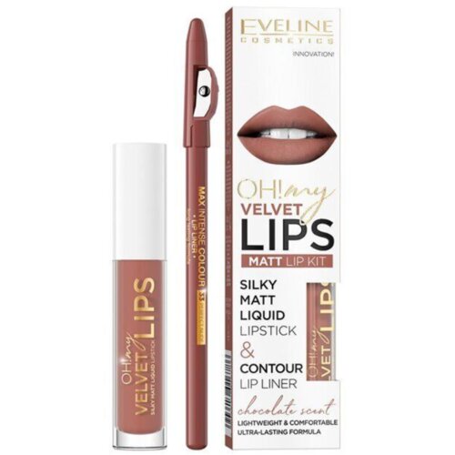 Eveline Cosmetics Eveline Tečni mat ruž i olovka za usne Oh! my Lips 12 Praline Eclair Cene