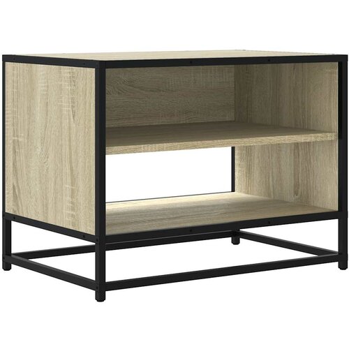 Maison Chic TV omarica - TV stojalo - Televizijska omarica sonoma hrast 61x40x46 cm inženirski les in kovina, (21700387) Slike