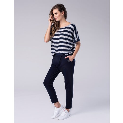 Look Made With Love Woman&amp;#039;s Trousers 415 Boyfriend Navy Blue Slike