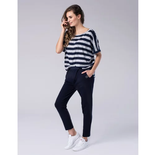 Look Made With Love Woman's Trousers 415 Boyfriend Navy Blue