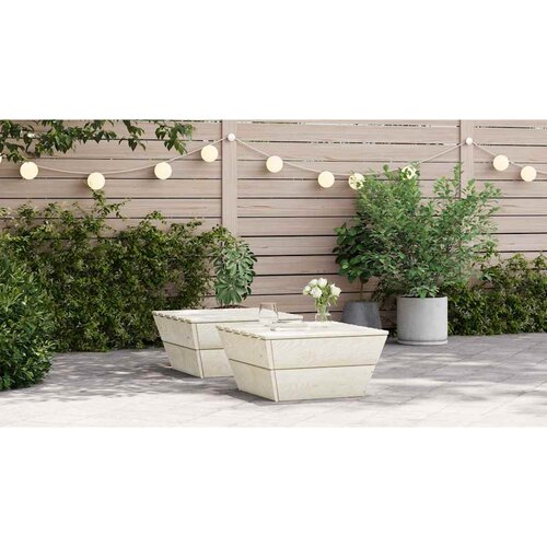  Vrtni stolovi 2 kom 60 x 60 x 30 cm od impregnirane smrekovine Cene