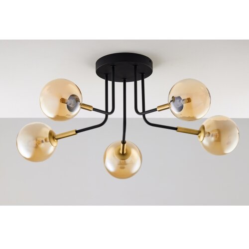 Jupiter 2038 - Luster na &amp;scaron;ipci BURANO 5xG9/10W/230V crna/zlatna/bež Slike