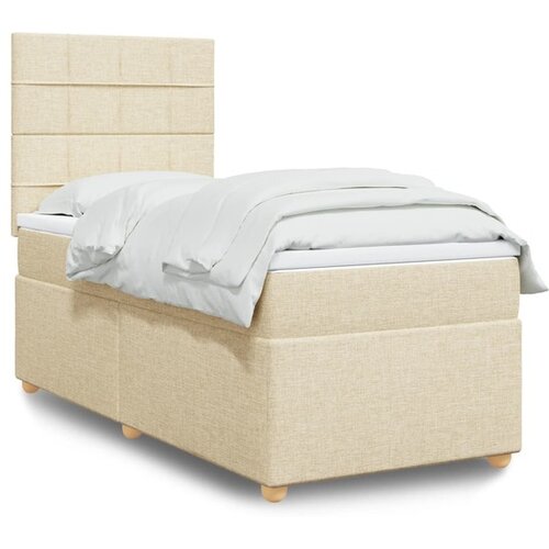vidaXL Krevet s oprugama i madracem krem 90 x 200 cm od tkanine Cijene