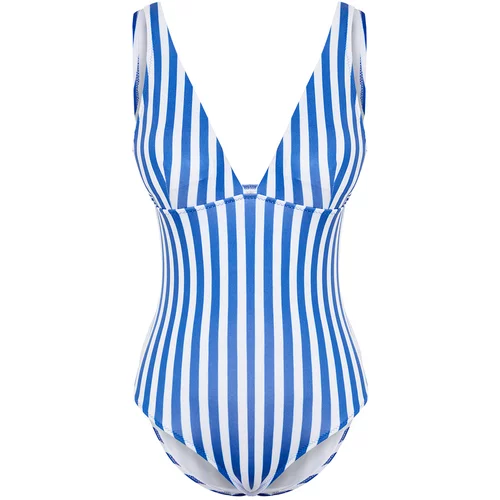 Trendyol Striped V-Neck Swimsuit