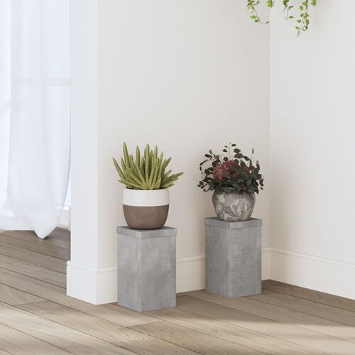 vidaXL Stalci za biljke 2 kom siva boja betona 10 x 10 x 18 cm drveni Cijene