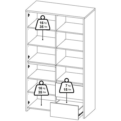 Tvilum Bijela/u prirodnoj boji vitrina u dekoru hrasta 100x170x48 cm Next &amp;ndash; Slike
