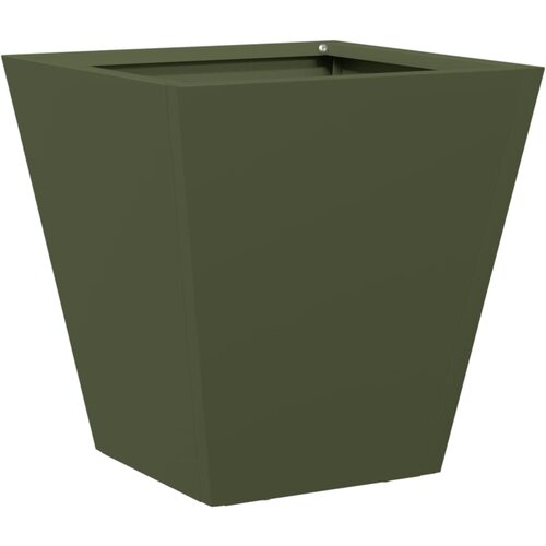  Vrtne sadilice 2 kom maslinastozelene 30x30x30 cm čelične Slike