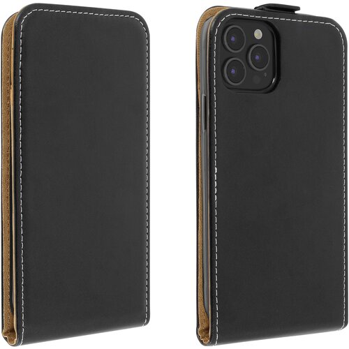 AVIZAR iPhone 12 Pro Max Vertical Flip Case Držalo za kartico, gladek ucinek - crn, (20720131) Cene