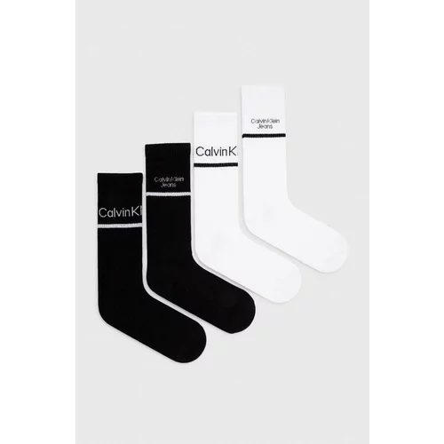 Calvin Klein Jeans Nogavice 4-pack moški, črna barva