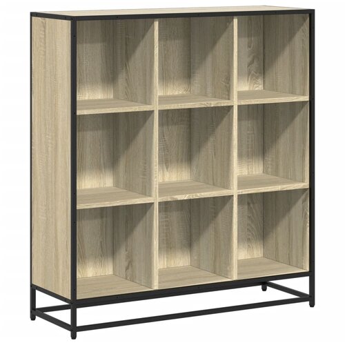 Maison Chic Knjižna omara - Knjižni regal sonoma hrast 97,5x33x107,5 cm inž. les in kovina, (21725460) Slike