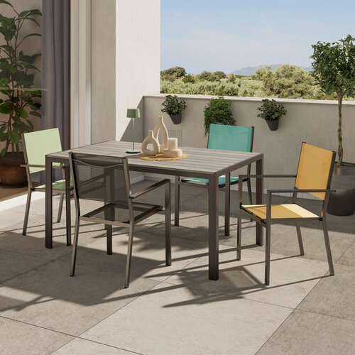 Ambia Garden STOL aluminij antracit, siva Slike