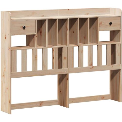 VidaXL Krevet s regalom za knjige bez madraca 135x190 cm od borovine Slike