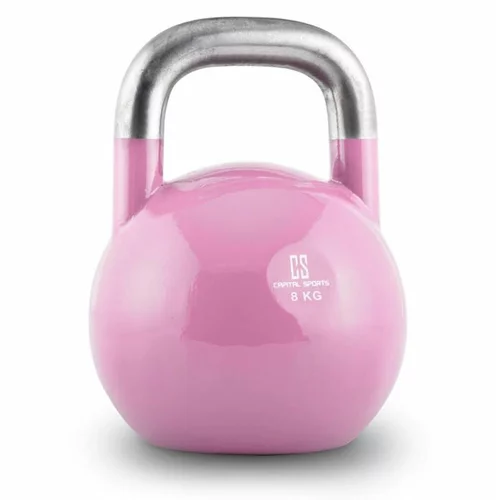 Capital Sports Compket 8, 8kg, rožnate barve, Kettlebell utež