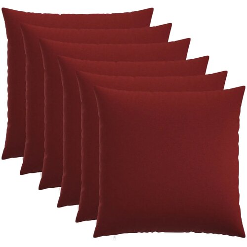  Presvlaka za jastuk 6 kom. HEERLEN Vinska crvena 80 x 80 cm - Vinska crvena 80 x 80 cm 6 Cijene