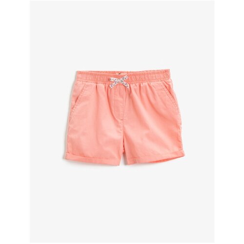 Koton Girl Pink Pocket Shorts Cotton Waist Bow Slike