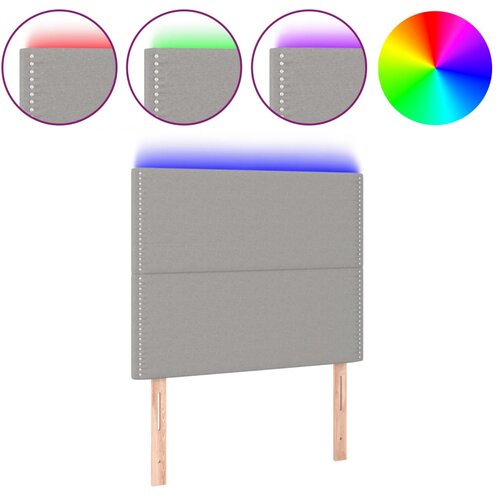 Maison Chic led posteljno vzglavje - vzglavna omarica - nočna omarica svetlo sivo 80x5x118/128 cm blago, (21708045) Slike