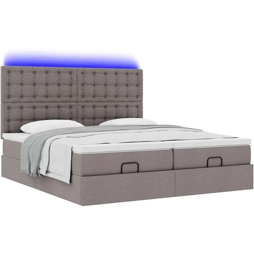 VidaXL Otomanski okvir kreveta s madracima smeđesivi 180x200cm tkanine Slike