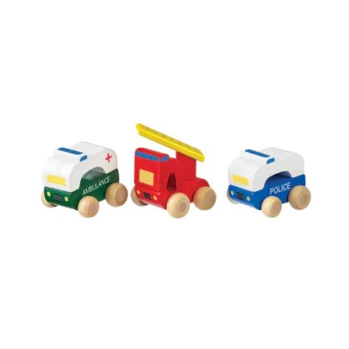 Orange Tree Toys Drveni set vozalica - 3 hitna vozila ( OTT07244 ) Cene