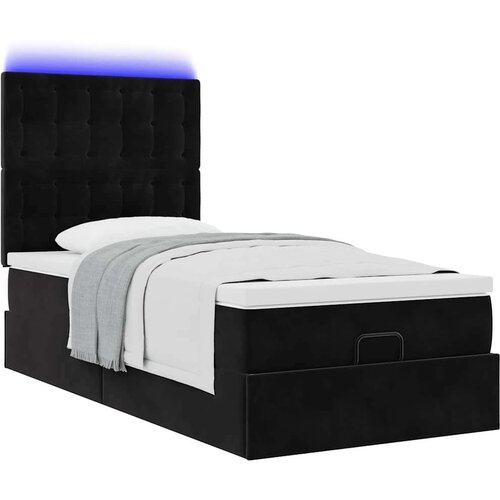 VidaXL otomanski okvir kreveta s madracima crni 100x200cm bar&amp;scaron;unasti Slike