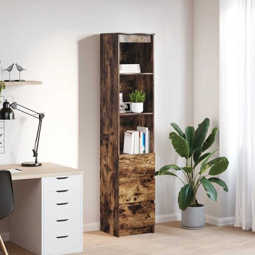 vidaXL Visoka omara dimljen hrast 37,5x35x180 cm inženirski les Cene