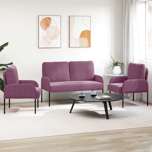  Setovi sofa 3 pcs Ljubičasta 115 x 56 x 80 cm &amp;Scaron;perploča Slike