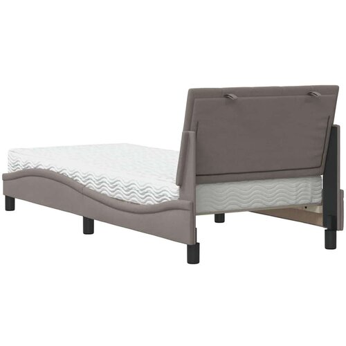  Krevet s madracem smeđesivi 90x190 cm od tkanine Slike