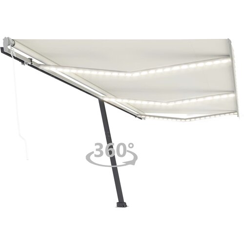 vidaXL Automatska tenda sa senzorom za vjetar LED 600 x 300 cm krem Cijene