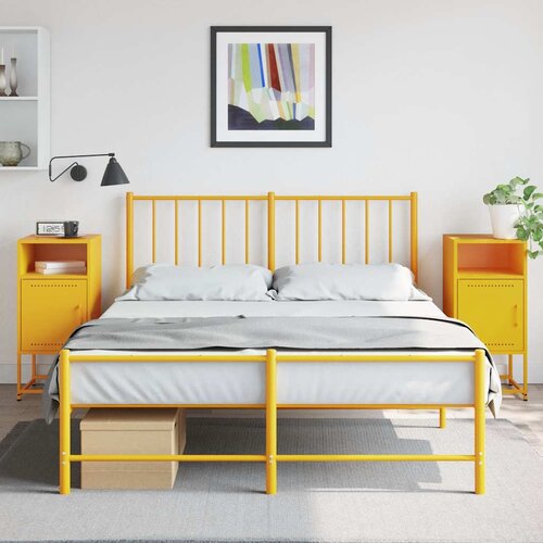  Noćni ormarići 2 kom boje senfa 36x39x78 cm čelični Cijene